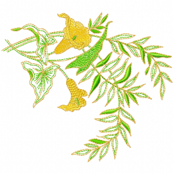 Flowers And Tree Embroidery Design 12